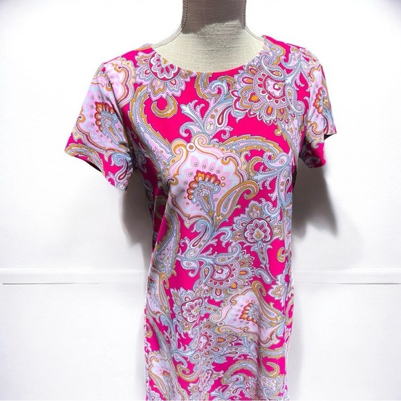 🌻NEW w/tags Jude Connally Ella Palm Beach Paisley Shirt Dress Size Small - Picture 4 of 10